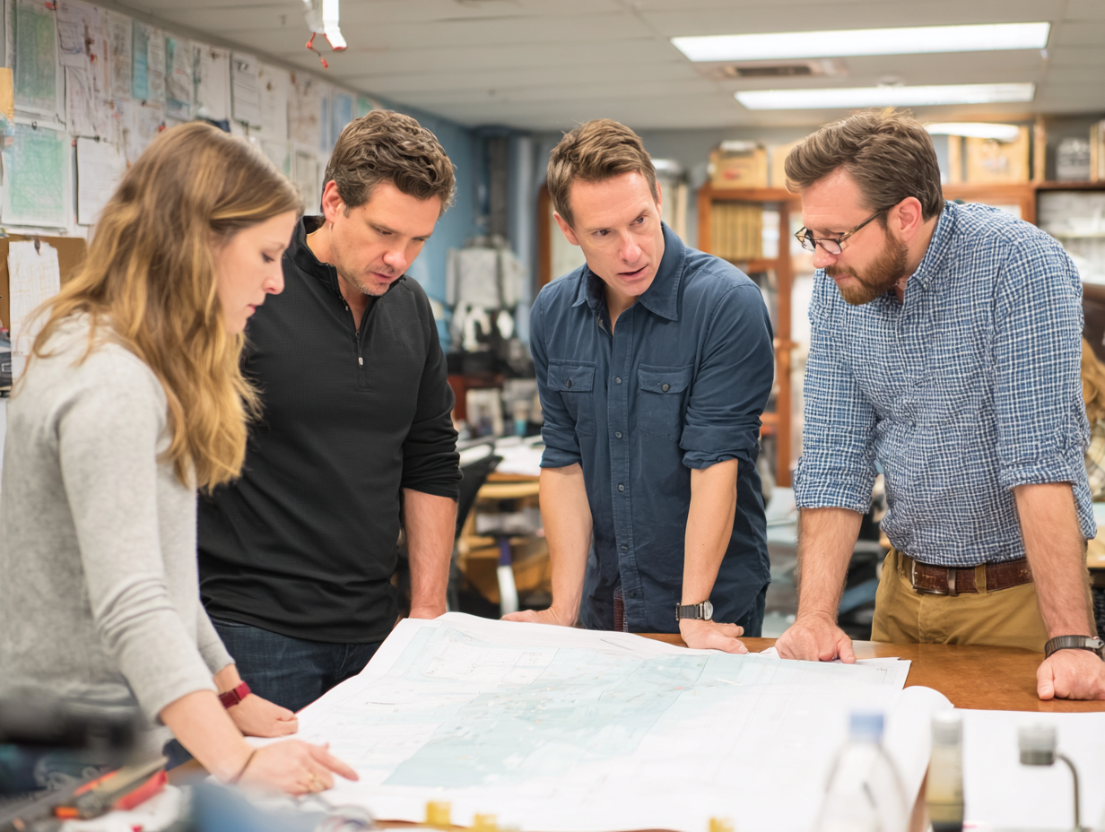 Acoustic specialists evaluating noise levels